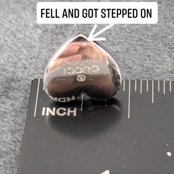 Gucci Heart Pierced Earrings Unisex Men's Women's - Picture 6 of 7